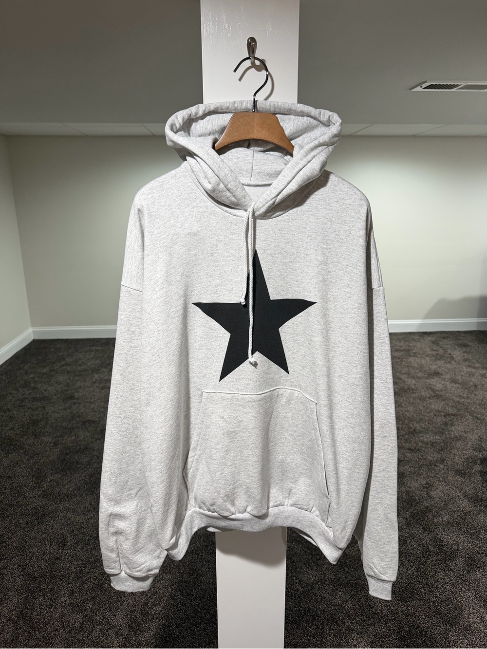 Kanye West Ye Yeezy HD-01 Live Bull Merch Star / Mask Logo Grey Hoodie